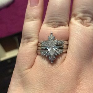 3 piece costume wedding band set